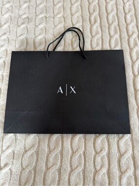 Armani Exchange Paper Black Shopper Bag with A|X Logo